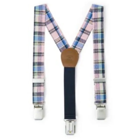 Janie and Jack Pastel Plaid Suspender Size 6-8 - Picture 1 of 4